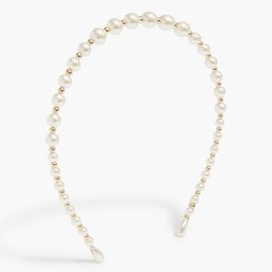 NWT J Crew Pearl and Gold Beaded Headband